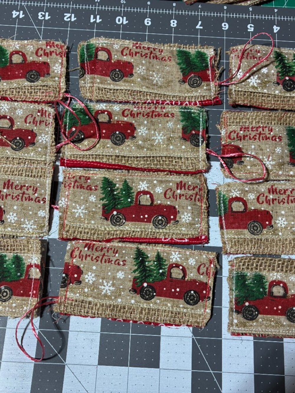 Set of 12 new Christmas tags.  2 1/2" by 5 inches. No two alike.
